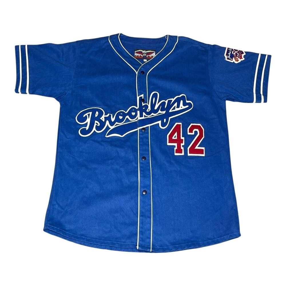 RARE VTG Jeff Hamilton Brooklyn Dodgers Jersey MLB Baseball Jackie‎ Robinson 42
